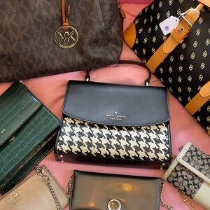 Kate Spade Black and White Houndstooth Bag NWOT